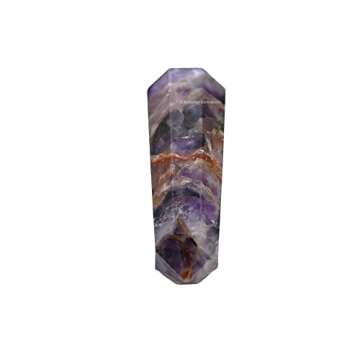 Amethyst Chevron Crystal Towers ~ Natural Healing Crystal Point Obelisk for Reiki Healing and Crystal Grid (2" to 3" INCH)