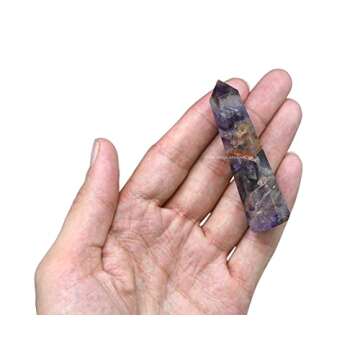 Amethyst Chevron Crystal Towers ~ Natural Healing Crystal Point Obelisk for Reiki Healing and Crystal Grid (2" to 3" INCH)