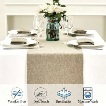 Mebakuk Linen Table Runner | Soft & Waterproof Style