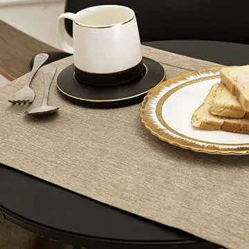 Mebakuk Linen Table Runner | Soft & Waterproof Style