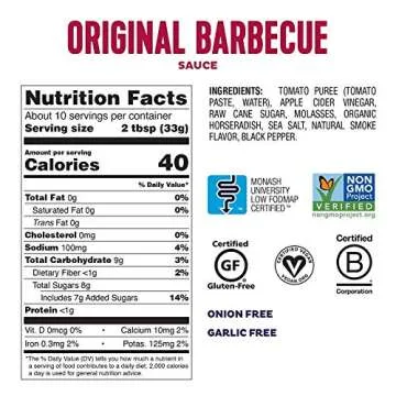 Fody Foods Original BBQ Sauce, Low Fodmap Certified, Sensitive Recipe, Gut & IBS Friendly, 9.8oz, Packaging May Vary