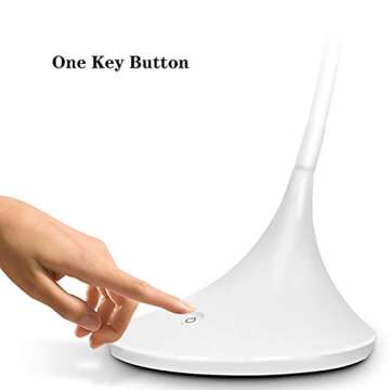 luckxuan Reading Lamp Simple Desk Lamp, LED Desk Light with 3 Lighting Modes for Home and Office Flexible Study Lamp with USB Charging Port, Touch Control Desk Light