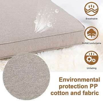 JY QAQA 4Pcs Outdoor Patio Furniture Conversation Sets (Glider Loveseat, Coffee Table, 2 Spring Chairs) Wrought Iron Frame Chair Set with Cushions for Patio, Garden and Backyard(Beige)