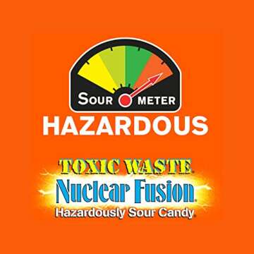 TOXIC WASTE | 1 LB Bag Assortment of Nuclear Fusion Sour Candy - 5 Flavors: Raspberry-Lemon, Pineapple-Passionfruit, Grape-Strawberry, Banana-Blueberry, and Orange-Apple