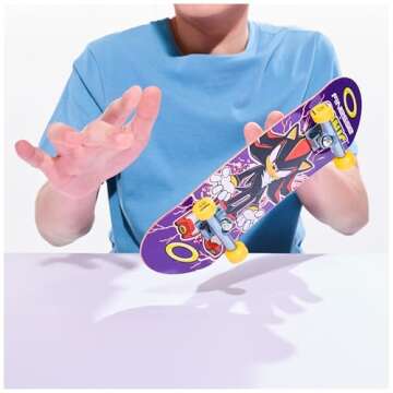 TECH DECK Finesse X Sonic The Hedgehog Handboard - Authentic Mini Skateboard for Creative Play