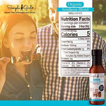 Simple Girl Organic BBQ Sauce - Carolina, Country Sweet, Southern Blend - Organic, Gluten Free, Vegan, Paleo, Keto, Diet Friendly - 12oz 3 Pack