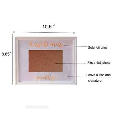 Winture Kiss The Miss Goodbye Picture Frame Bachelorette Party Bridal Shower Keepsafe Gifts for Brid...