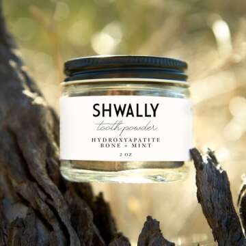 Shwally Magical Tooth Powder W/Hydroxyapatite Cattle Bone & Fluoride Free Amish Eggshell + Organic P...