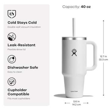 Hydro Flask All Around Travel Tumbler Ivory 40 Oz