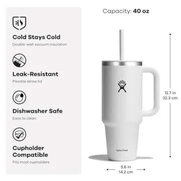 Hydro Flask All Around Travel Tumbler Ivory 40 Oz