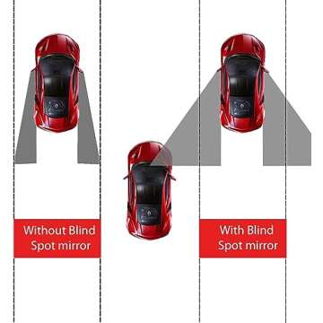 LivTee Blind Spot Mirror - 2" HD Glass Round Adjustable Mirrors, Pack of 4