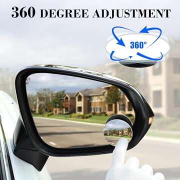 LivTee 2" HD Glass Blind Spot Mirrors for Safer Driving