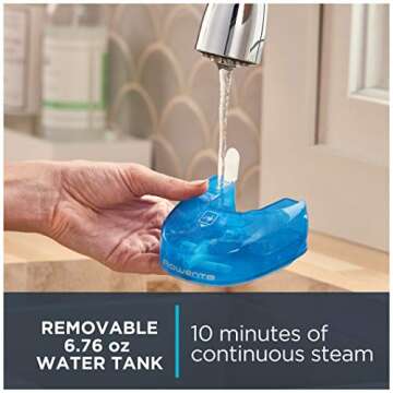 Rowenta X-Cel Handheld Steamer for Clothes 45 Second Heatup, 5 Ounce capacity, Cotton, Wool, Poly, Silk, Linen, Nylon 1100 Watts Portable, Ironing, Garment Steamer, Travel Must Have DR7000,Blue