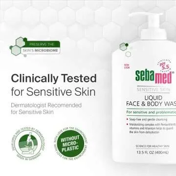 Sebamed Paraben-Free Liquid Face and Body Wash with Pump pH 5.5 Dermatologist Recommended Mild Hydrating Cleanser for Sensitive Skin 13.5 Fluid Ounces (400 Milliliters)
