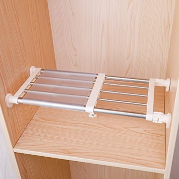 Hershii Expandable Tension Shelf & Rod for Easy Organization