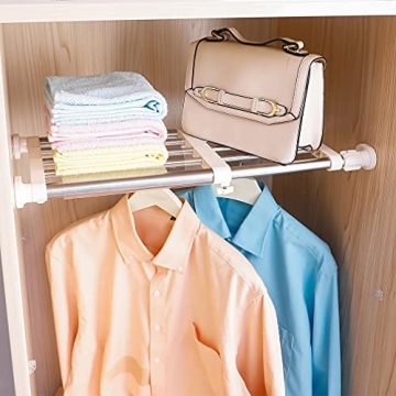 Hershii Expandable Tension Shelf & Rod for Easy Organization