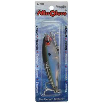MirrOLure 27MR-18 Mirrodine XL Susp Twitchbait Green Bk/White/Silver 3 1/8in 9/16oz