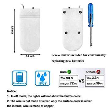 VOOKRY 30 LED Fairy Lights Battery Operated Waterproof