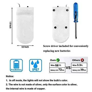 VOOKRY 30 LED Fairy Lights Battery Operated Waterproof