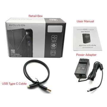 Avolusion PRO-T8 4TB USB 3.0 External Hard Drive - Renewed