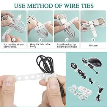 Songaa Clear Electronics Organizer Box with 10 Wire Ties, Desktop Cable Management Box with Lid, Acrylic Cord Organizer Case 8 Compartment Electronic Accessories Case for Desk Drawer, Office, Home