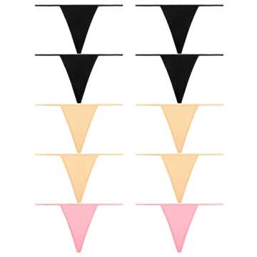 OKalyn Women Cotton G-Strings Thongs Underwear 10 Packs Stretch T-Backs Bulk Panties Regular & Plus Size