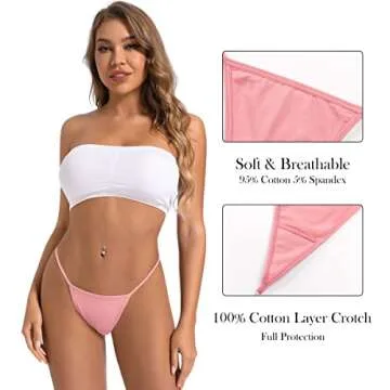 OKalyn Women Cotton G-Strings Thongs Underwear 10 Packs Stretch T-Backs Bulk Panties Regular & Plus Size