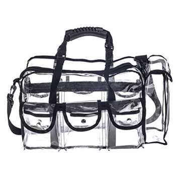 Jula Vance Professional Clear PVC Makeup Kits Organizer Make up Set Bag MUA Carry All Artist Transpa...