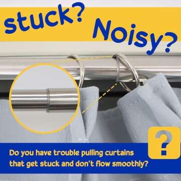 LUTQ 13 Ft Curtain Rod Tape - Smooth and Silent Curtain Rod Sliding Accessories for Drapery Curtain ...