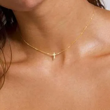 IEFWELL Valentines Day Gifts for Women - Cross Necklace for Women Trendy Stuff Gold Cross Necklaces ...