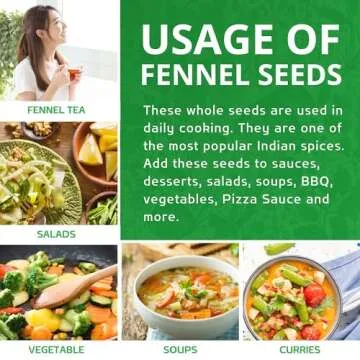 Jiva Organic Fennel Seeds 7 Oz Bag - Non-GMO Vegan Resealable
