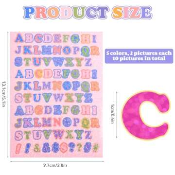 880 Pieces of Colorful Self-Adhesive Letter Stickers for DIY Scrapbooking Crafts