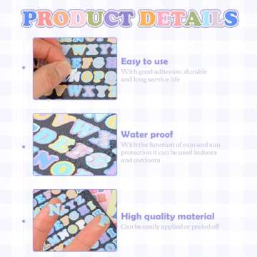 Colorful Self Adhesive Letter Stickers for Crafting Fun