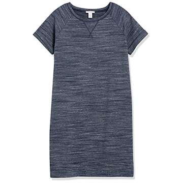 Daily Ritual Women's Terry Cotton and Modal Roll-Sleeve Sweatshirt Dress
