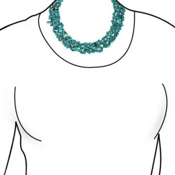 Bling Jewelry Stabilized Turquoise Gemstone Chunky Cluster Bib Necklace