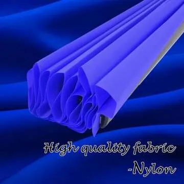 HONSHEN 2 Pack Large Folding Hand Fan, blue Chinese Kung Fu Tai Chi Fan Nylon-Cloth Fan For Men And ...