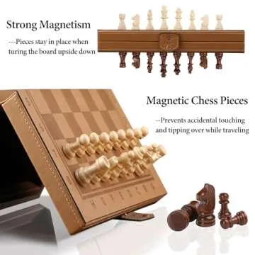 Rinten Travel Magnetic Chess Set for Kids & Adults