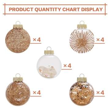 Stunning 70MM Shatterproof Christmas Ornaments, Set of 20