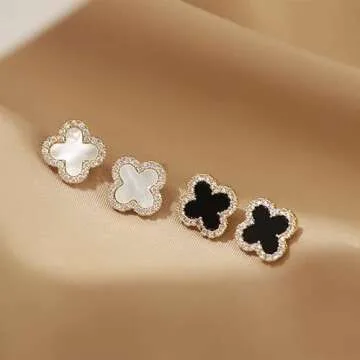 XUDEJUN Four-Leaf Clover Earrings for Stylish Women