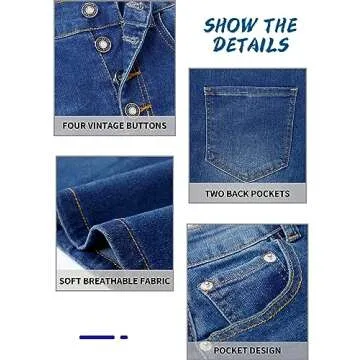 Womens Long Denim Skirt Casual A-Line Stretch Jean Skirt for Women High Waisted Vintage Denim Maxi Skirt with Pockets Blue US 8