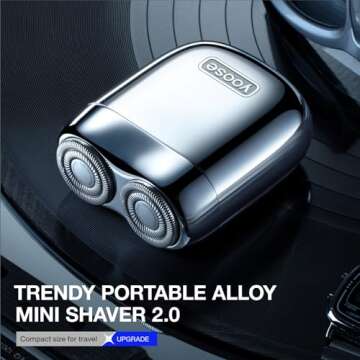 yoose Mini Shaver, Portable Alloy Electric Shaver for Men - Travel Ready and Waterproof