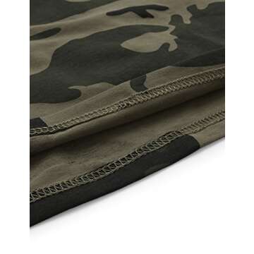 SweatyRocks Women's Summer Short Sleeve T Shirts Distressed Ripped Crop Tops Green Camo L