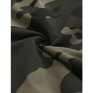 SweatyRocks Women's Summer Short Sleeve T Shirts Distressed Ripped Crop Tops Green Camo L