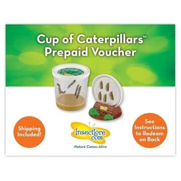 Insect Lore Butterfly Garden with Prepaid Voucher to Redeem Live Caterpillars | Farm Style Ultra-Clear Dome Habitat | Give as Gift with No-Fee Voucher for 5 Live Baby Painted Lady Caterpillars