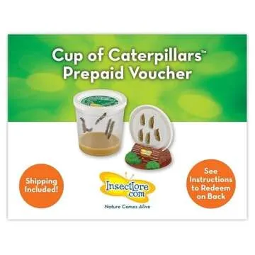 Insect Lore Butterfly Garden with Prepaid Voucher to Redeem Live Caterpillars | Farm Style Ultra-Clear Dome Habitat | Give as Gift with No-Fee Voucher for 5 Live Baby Painted Lady Caterpillars