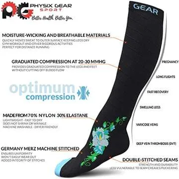 Physix Gear Compression Socks for Men and Women
