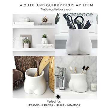 Body vase – Butt Vase – White Vases for Home Decor - Ceramic Planter - Plant Pot for Succulents - Female Form vase – White Ceramic vase - Small vase - Modern Boho Chic - Womens Office Decor