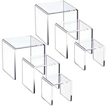 HIIMIEI Clear Acrylic Display Risers - Elevate Your Collectibles & Decor