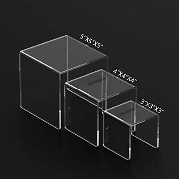 HIIMIEI Clear Acrylic Display Risers for Collectibles & Decor