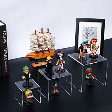 HIIMIEI Clear Acrylic Display Risers for Collectibles & Decor